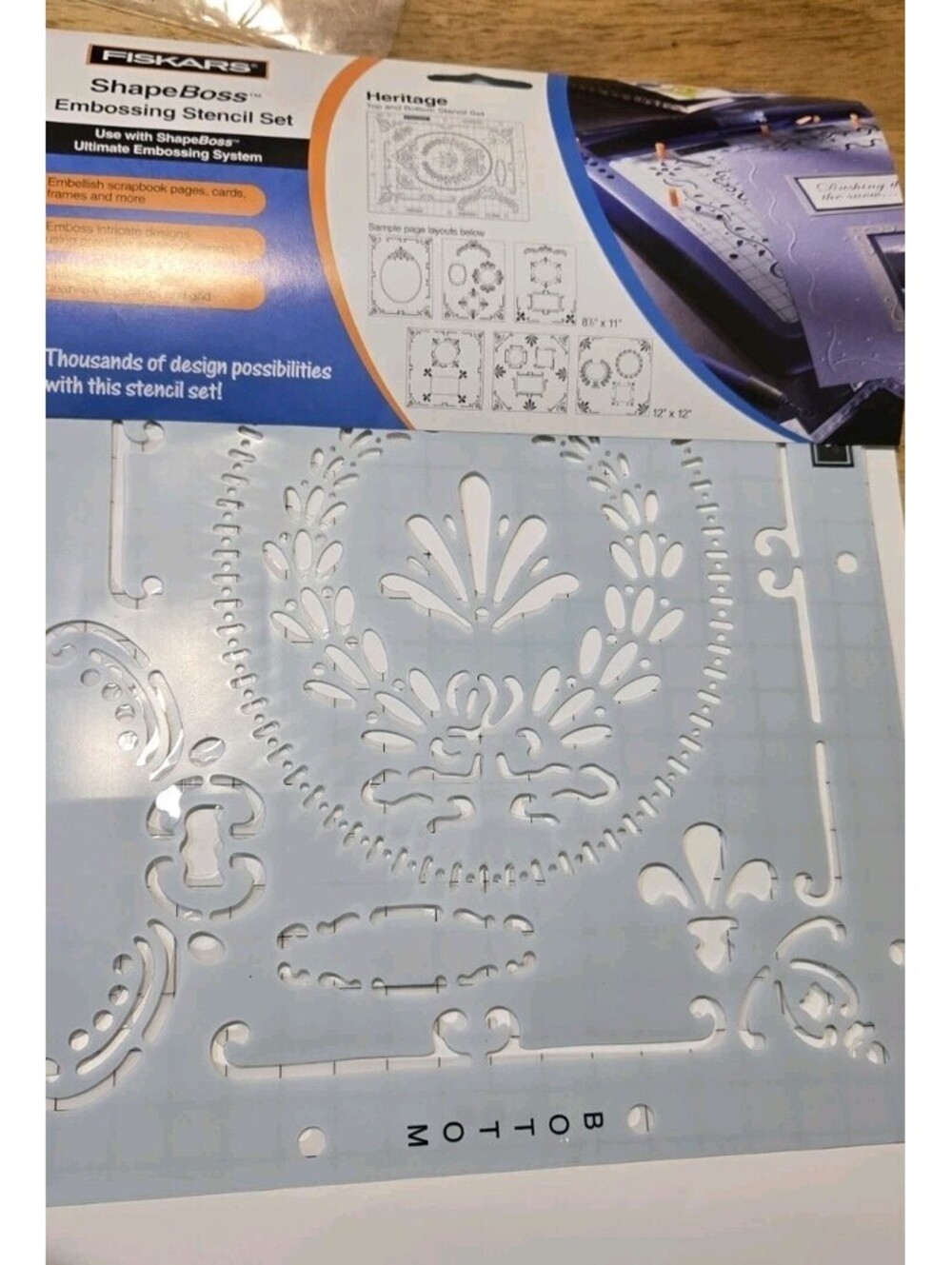 Fiskars Stencil ShapeBoss Embossing Stencil Set - Heritage - 5621 - NEW